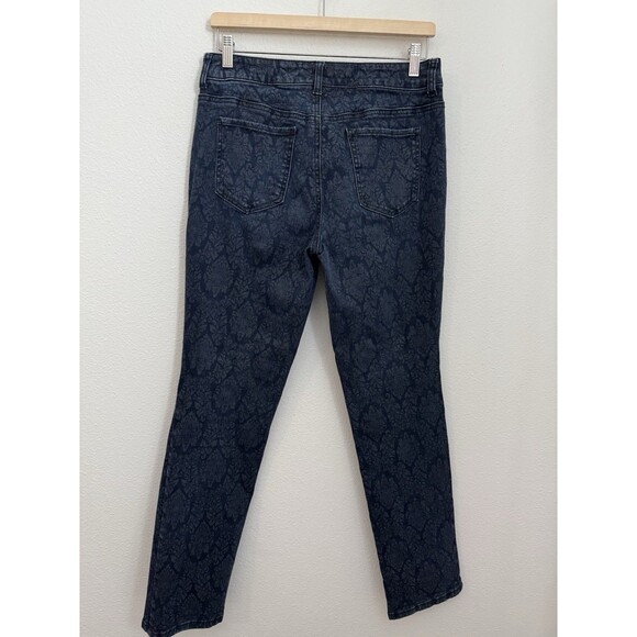 Chicos Blue Floral Trouser Jeans Tapestry Print Ankle Pants Womens 1/8 Medium - Picture 3 of 6